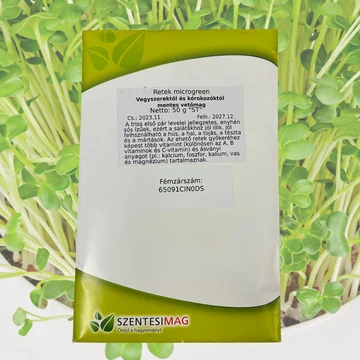 Retek microgreen – Mirozöld vetőmag tasak