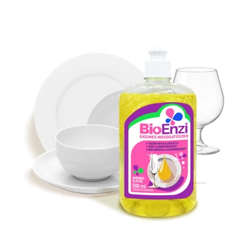 BIOENZI enzimes mosogatószer, 500 ml, narancs illatú, növényi alapú és környezetbarát tisztítószer