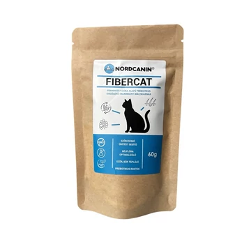 Nordcanin Fibercat prebiotikus rost macskáknak – emésztés- és szőrlabda-támogató kiegészítő