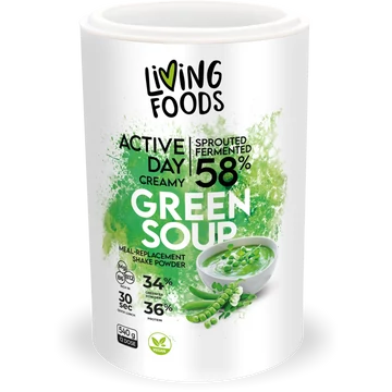 Living Foods növényi fehérjében gazdag, bifidobaktériumos krémlevespor csíráztatott zöldségekkel