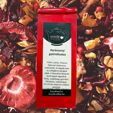 Karácsonyi gyümölcs tea – fűszeres, gyümölcsös, koffeinmentes ünnepi keverék fahéjjal, eperrel és csillagánizzsal