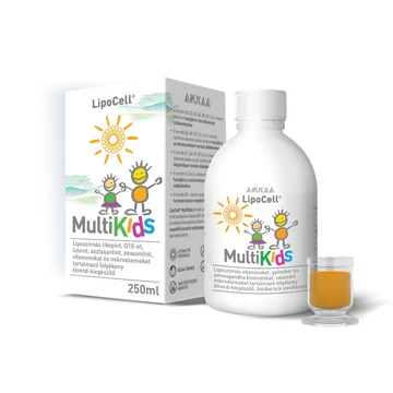 LipoCell MultiKids liposzómás gyerek multivitamin őszibarack ízben