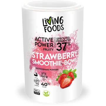 Living Foods fermentált, epres növényi fehérjeshake aktív életmódhoz