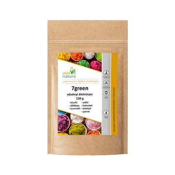 7Green lúgosító zöld por superfood mix, 150 g, klorofillban gazdag 7 növény keveréke