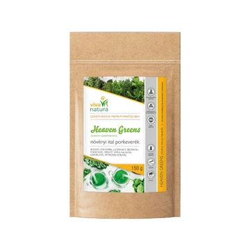 Heaven Greens bioaktív szárítmány, 150 g, lúgosító zöld növényi keverék 9 féle növény koncentrátumával