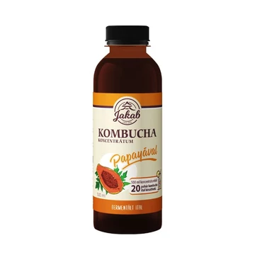 Kombucha koncentrátum papayával, 500 ml, fermentált ital emésztés és bélflóra egyensúly támogatására