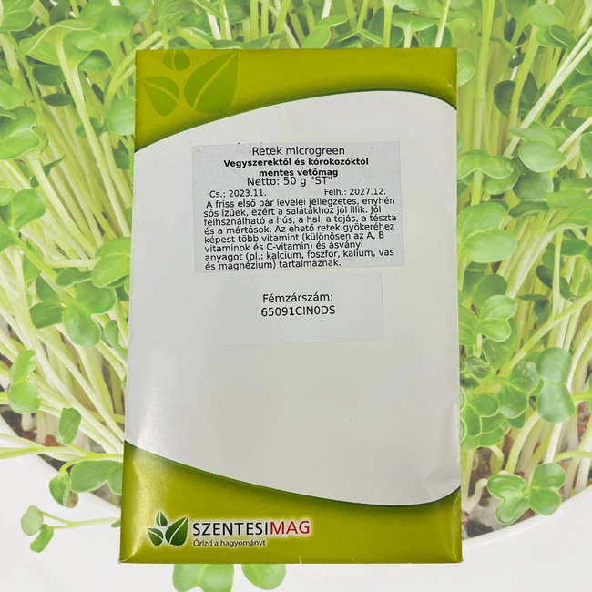 Retek microgreen – Mirozöld vetőmag tasak