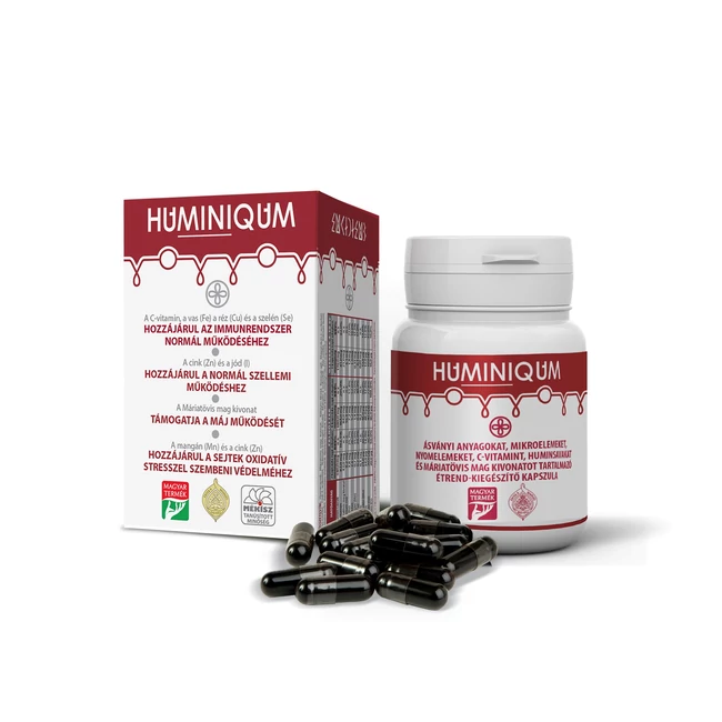 Huminiqum Mini étrend-kiegészítő kapszula – Immunrendszer és vitalitás támogatására (60 db)