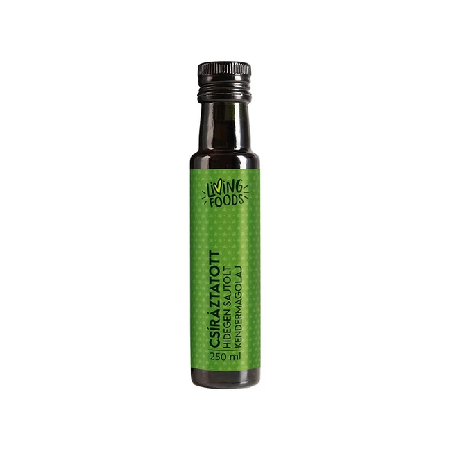 Bio kendermagolaj, 250 ml, csíráztatott és hidegen sajtolt, omega-3-ban és E-vitaminban gazdag olaj