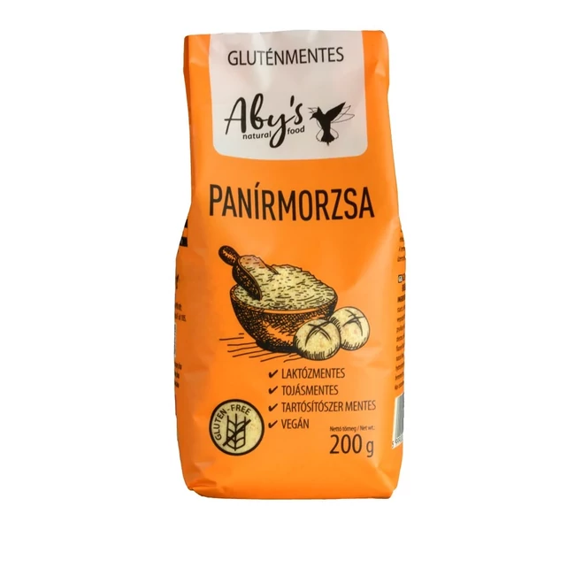  Aby’s gluténmentes panírmorzsa, 200 g, vegán és allergénmentes, ropogós panírozáshoz