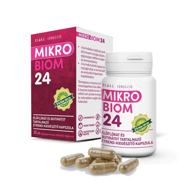 MikroBiom24 kapszula 24 baktériumtörzzsel és butiráttal