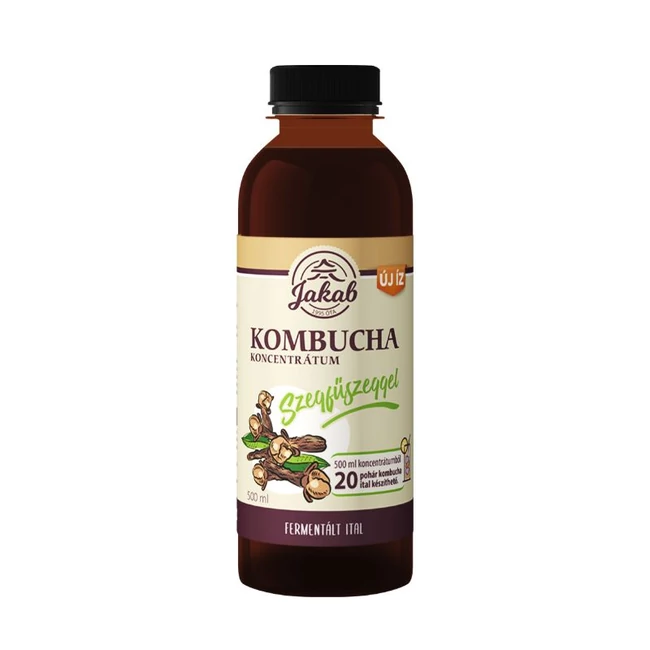 Kombucha koncentrátum szegfűszeggel, 500 ml, fermentált ital emésztés és bélflóra támogatására
