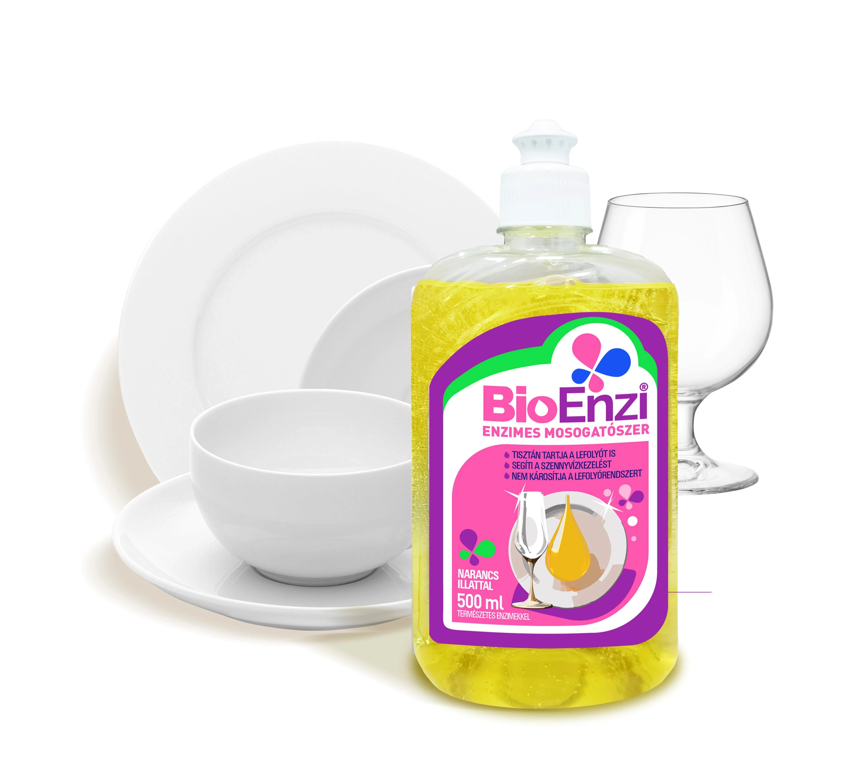 BIOENZI enzimes mosogatószer – Környezetbarát tisztítószer enzimekkel (500 ml)