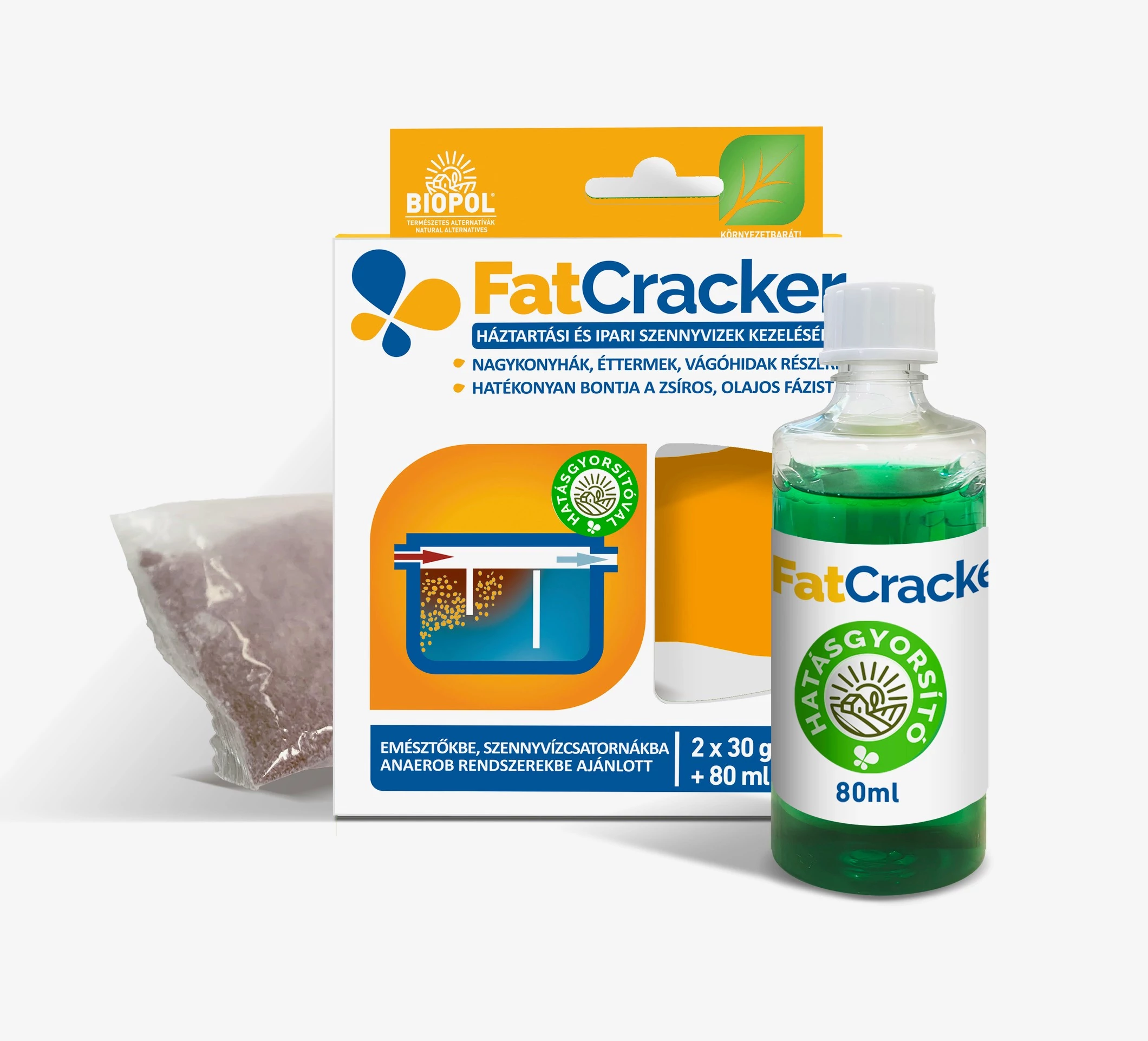 FatCracker enzimes zsírbontó – 2x30g + 80ml